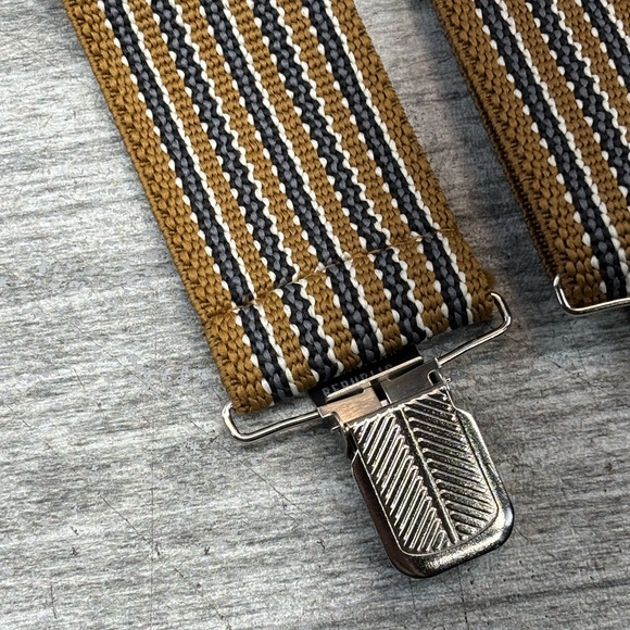 Unbranded X Back Clip Down Suspenders Braces Striped 2” Work Wear Adjustable - Picture 14 of 14